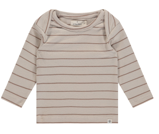 A Tiny Story - T-shirt longues manches ligné - Pearl