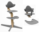 Nomi - Ensemble Chaise haute évolutive - Chêne/gris + Babyset gris + Tablette gris