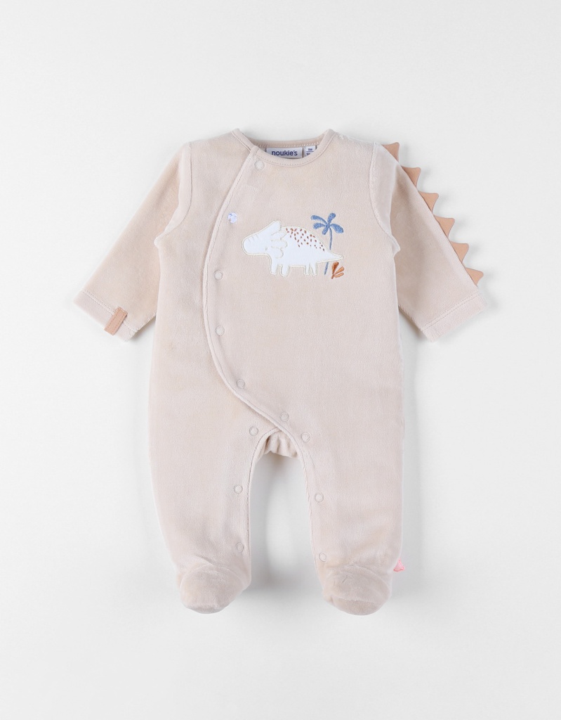 Noukie's - Pyjama dino en velours brodé