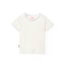 Boboli - t-shirt tricot blanc - fille