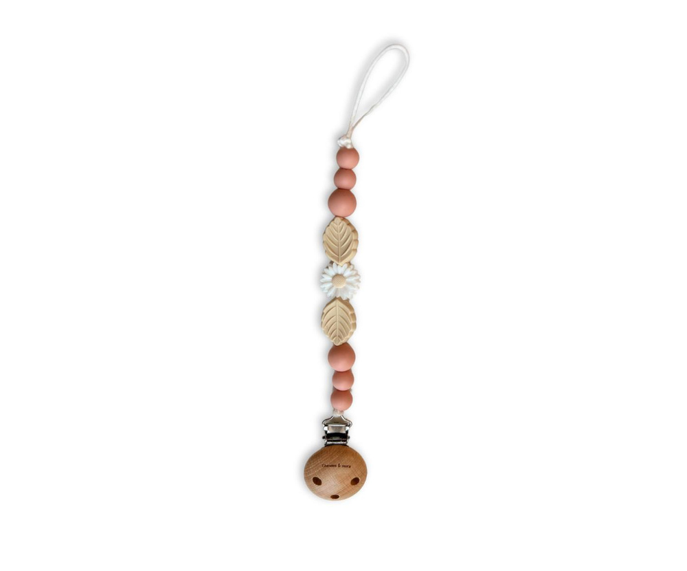 Chewies&amp;More - Attache-tétine Beads Daisy Peachy
