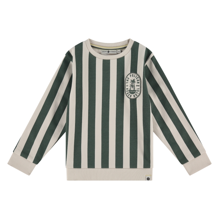 Stains & Stories - Pull rayé vert - garçon
