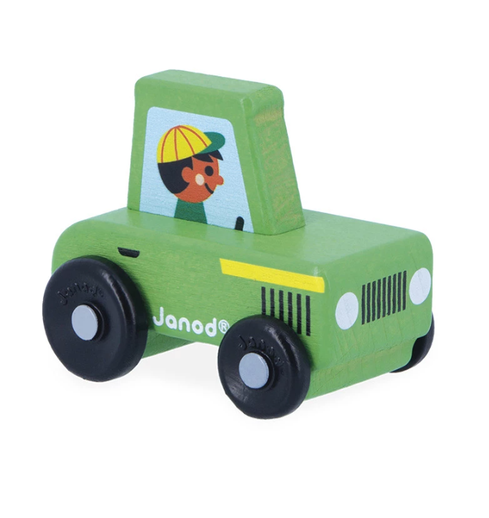 Janod - Tracteur vert en bois Campagne - Cross Roads