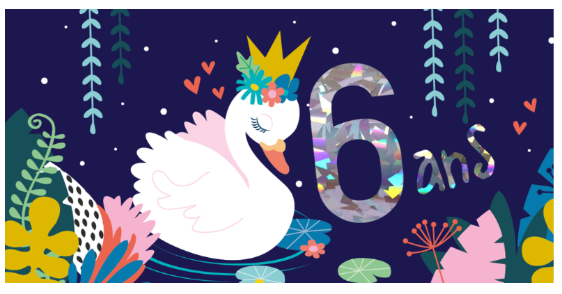 Ed. Cortil -Artlequin - Carte anniversaire 6 ans