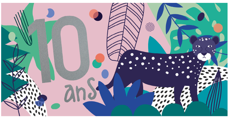 Ed. Cortil -Artlequin - Carte anniversaire 10 ans