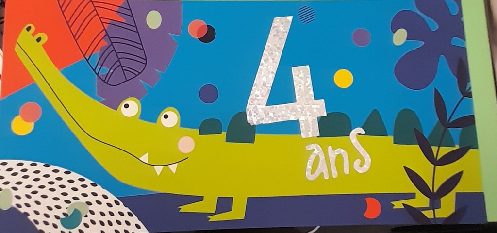 Ed. Cortil- Artlequin - Carte anniversaire - 4 ans