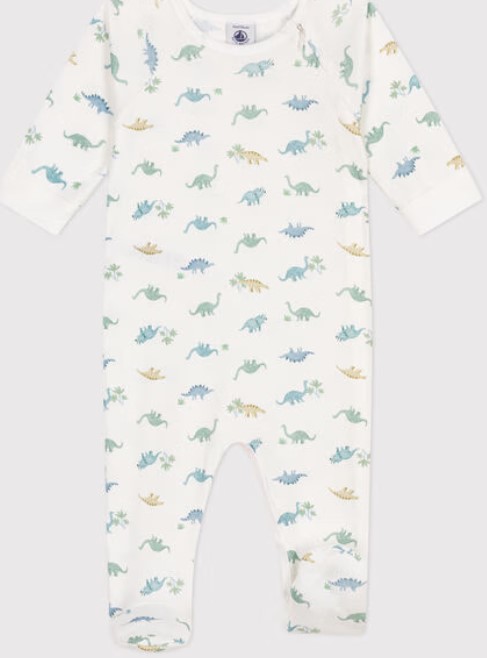 Petit bateau - Pyjama en cotton avec pieds - dinosaures
