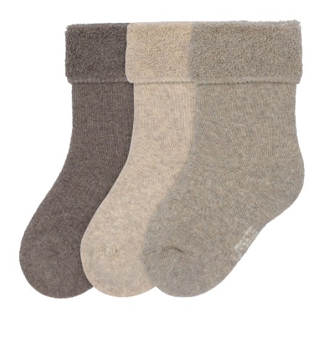 Lassig - Lot de 3 paires de chaussettes éponge - Brun beige