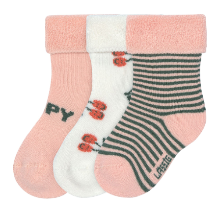 Lassig - Lot de 3 paires de chaussettes éponge - Cerise rose