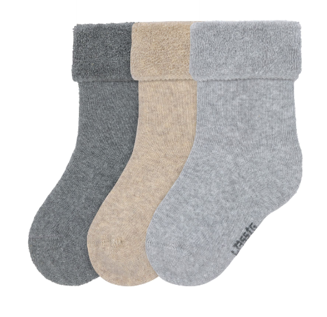 Lassig - Lot de 3 paires de chaussettes éponge - Gris beige