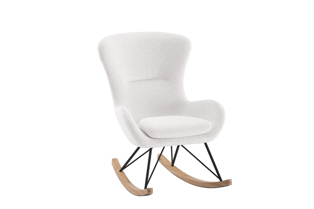 Vipack (JAXX) - Chaise à bascule maxi blanc bouclé