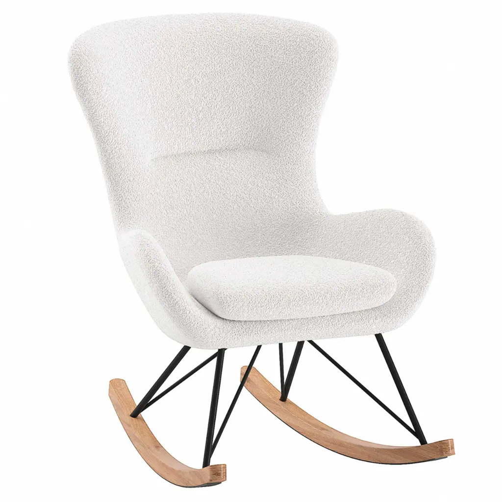 Vipack (JAXX) - Rocky - Chaise à bascule maxi blanc bouclé