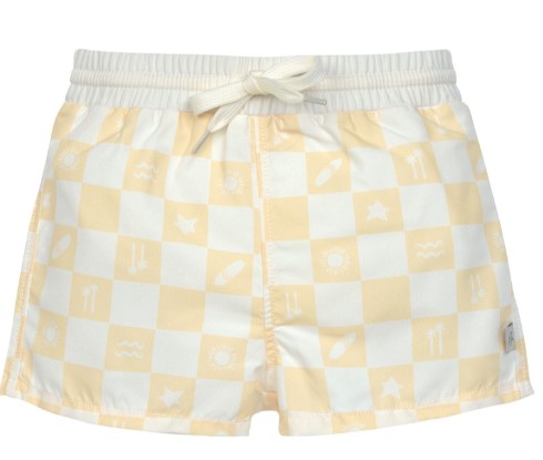 Lassig - Short de bain couche à carreaux vanille/écru