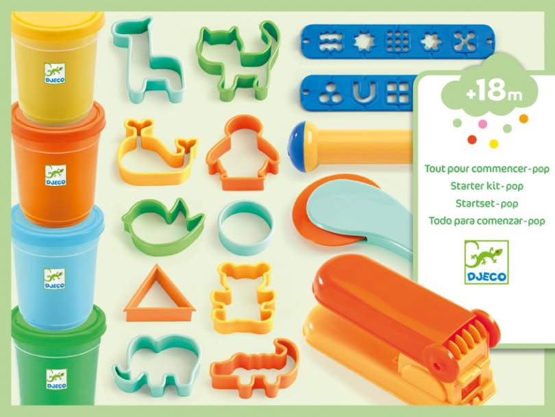 DJECO - Coffret pâte à modeler - Tout pour commencer POP - 18 mois +