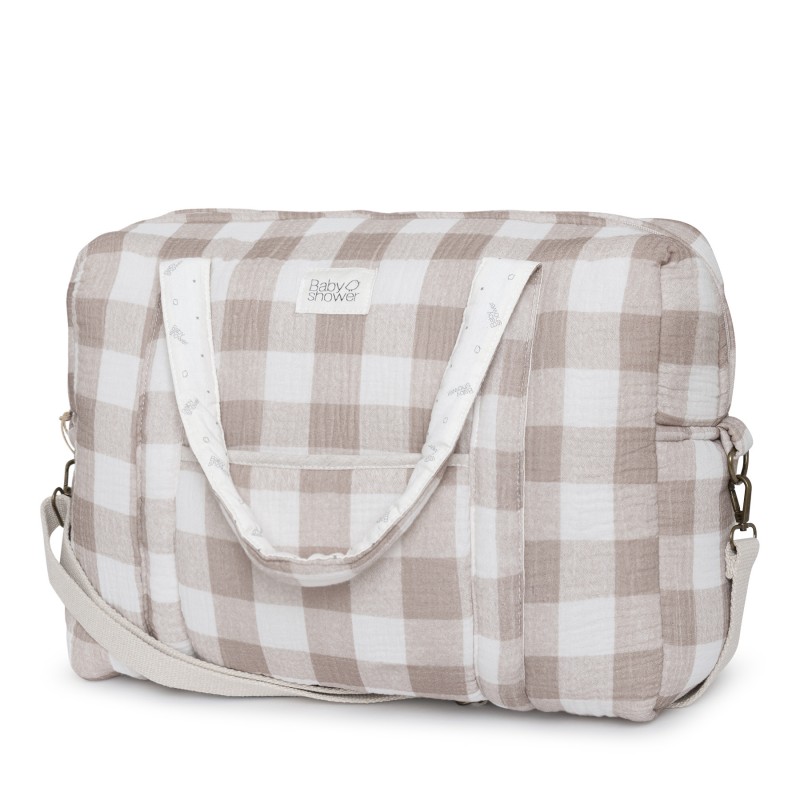 Babyshower - Sac maternité Camila - Vichy Caramel