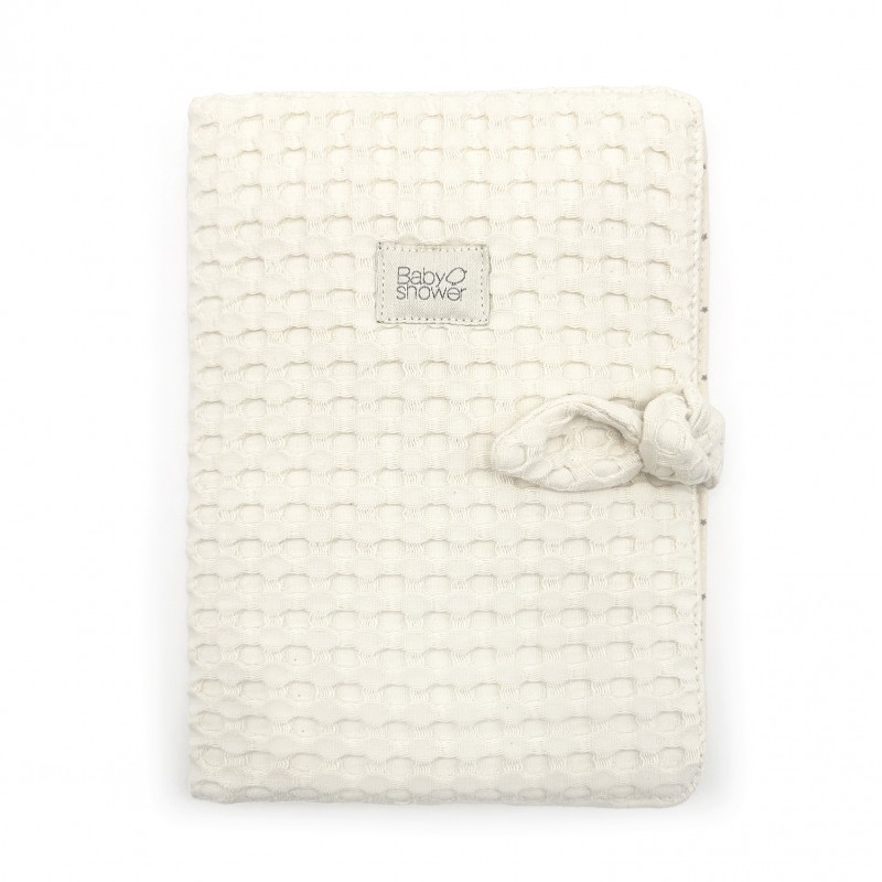 Babyshower - Protège carnet santé Knot - Gofre Vanilla