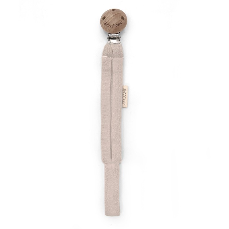 Babyshower - Attache-tétine Wood - Latte Powder