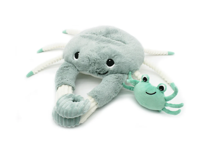 Les Déglingos - Peluche crabe Cassecou maman et son bébé menthe - Les Ptipotos