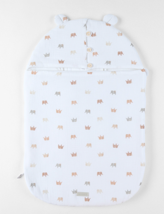 Noukie's - Nid d'ange été en mousseline de coton blanc - Eléphant