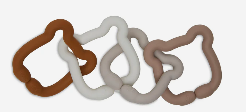 Jollein - Jeu d'anneaux Silicone - Teddy Bear