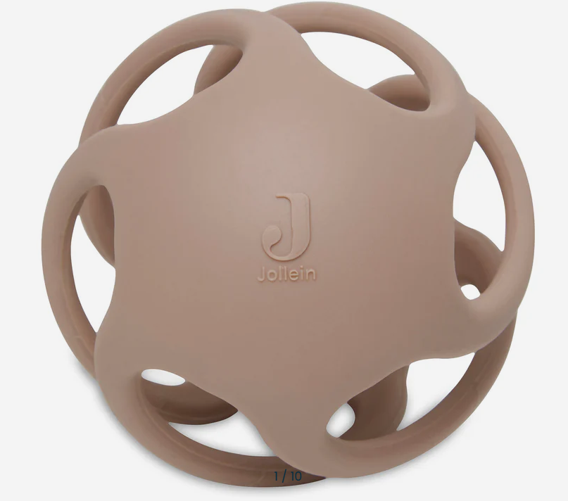 Jollein - Anneau de dentition Balle en silicone 9,5cm - Biscuit