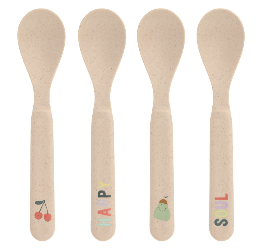 Lassig - Lot de 4 cuillères - Happy Fruits - Cerise