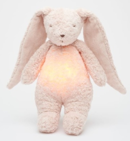 Moonie - Peluche veilleuse musicale - Lapin en coton BIO Organic - Rose