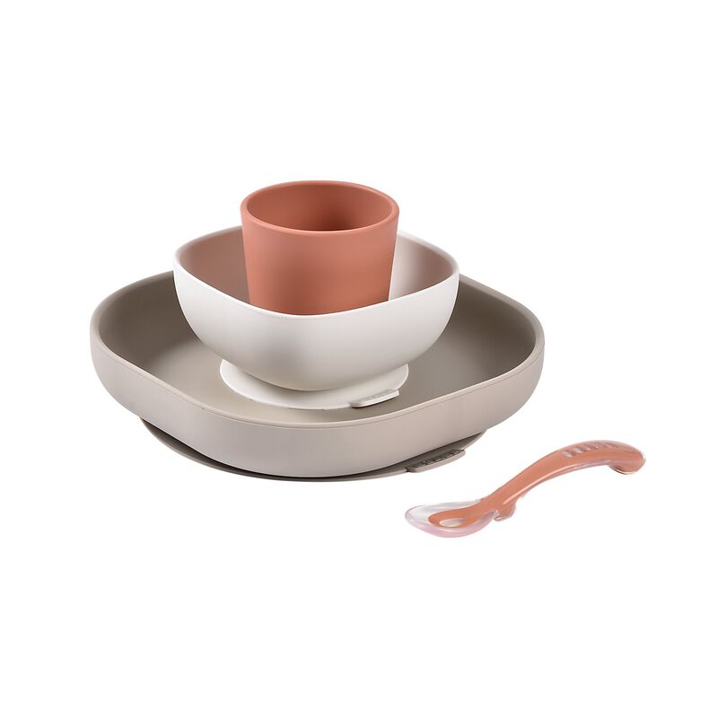 Béaba - Coffret repas en silicone - Terracotta