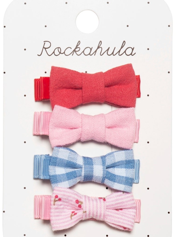 Rockahula - Lot de 4 pinces à cheveux - Cherry Gingham Mini Bow