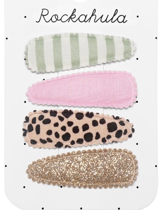 Rockahula - Lot de 4 pinces à cheveux - Safari Frabric Clip