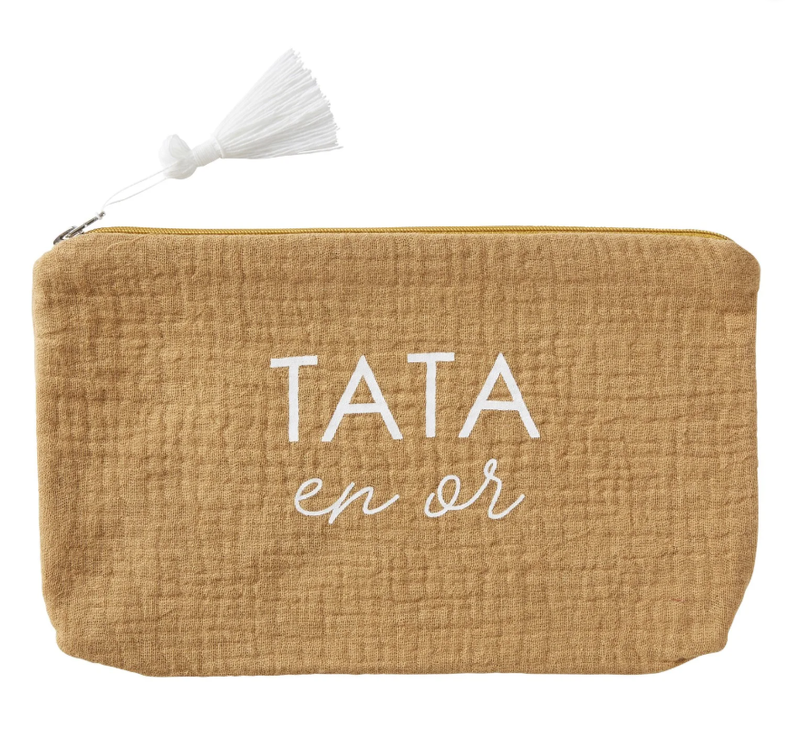 BB&amp;Co - Trousse cadeau zippée “Tata en or” - Noisette