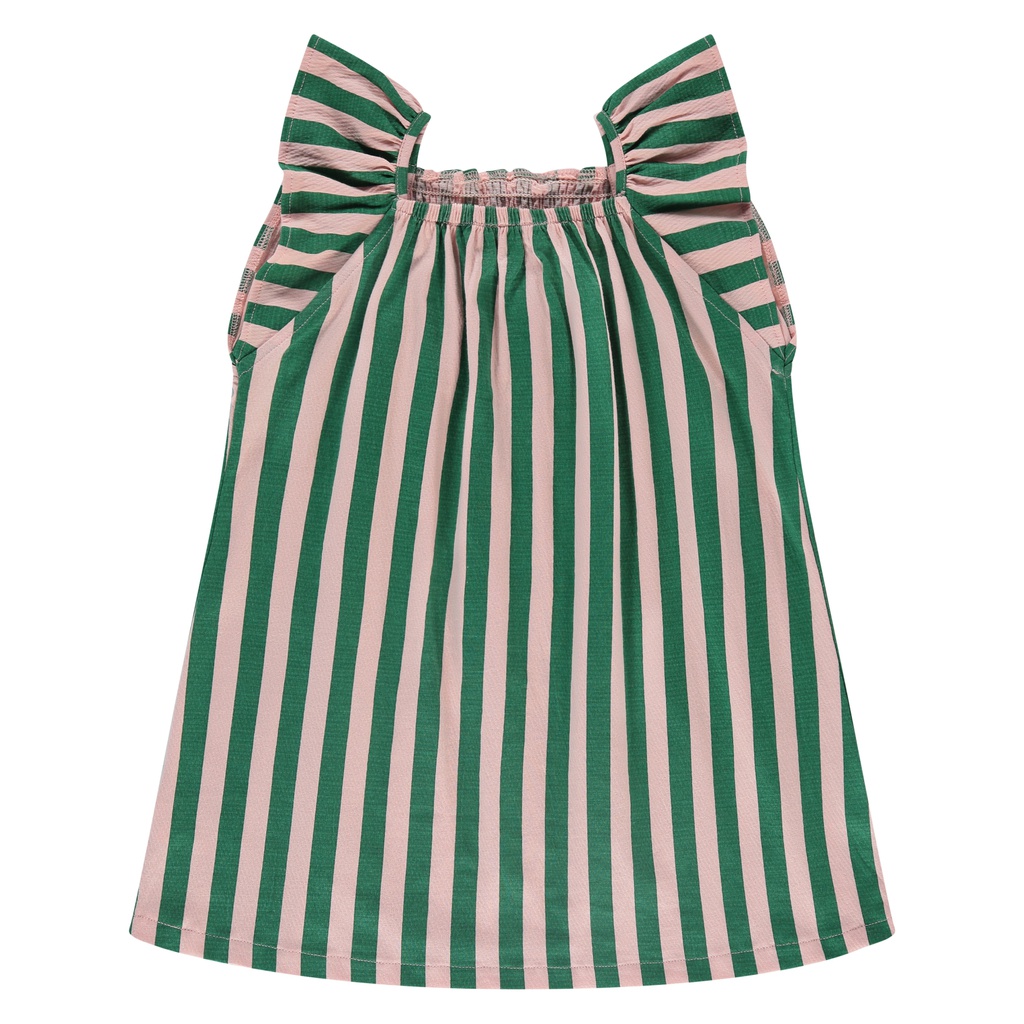 Stains & Stories - Robe manches courtes fille lignée - Blush