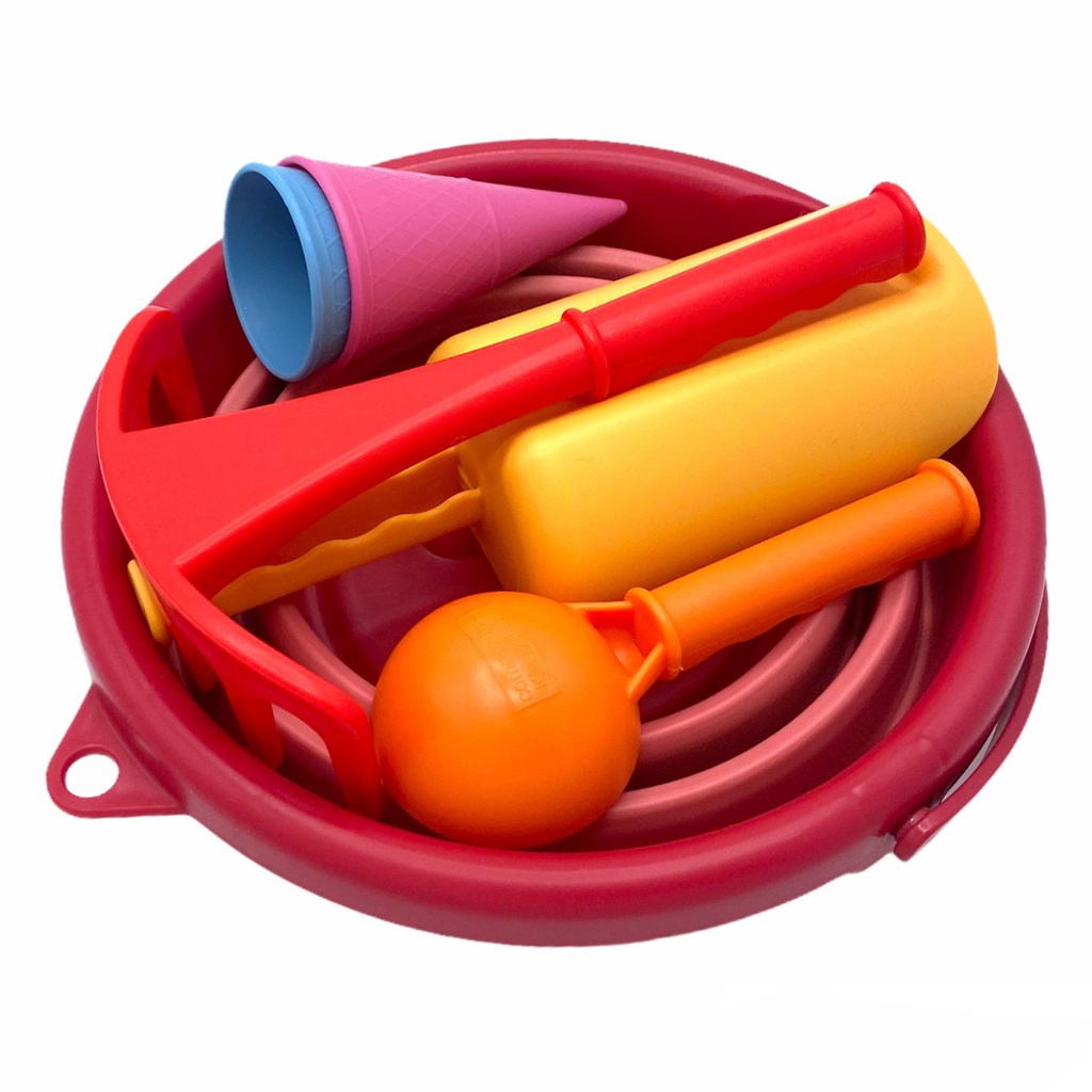 Schildkröt - Ensemble de jouets de sable pliable 7 en 1 - rose