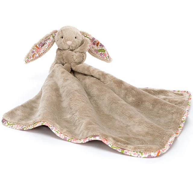Jellycat - Doudou lapin beige fleurie