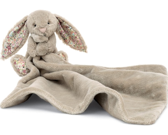 Jellycat - Doudou lapin beige fleurie