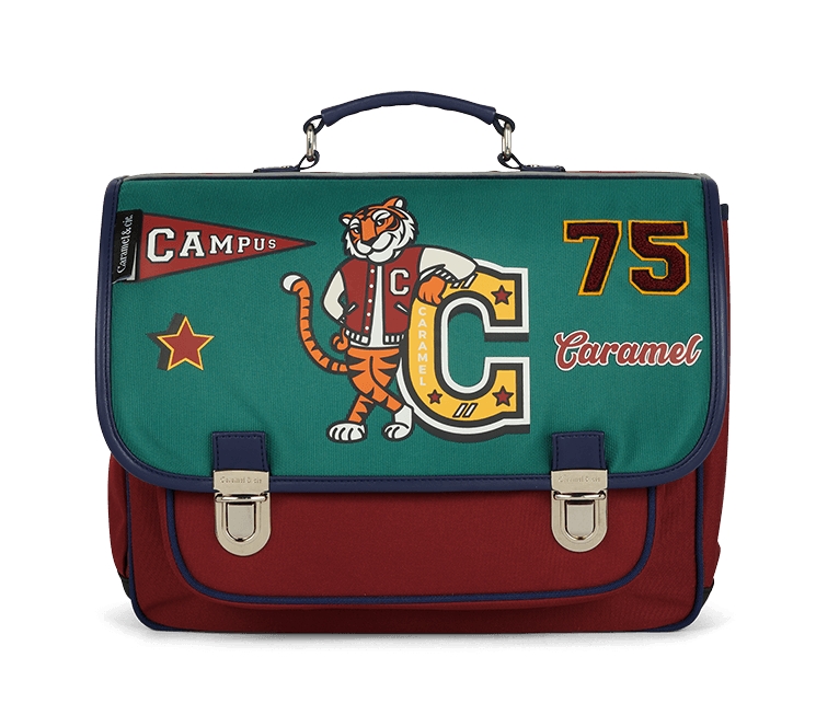 Caramel & Cie - Cartable moyen - Mascotte Vert