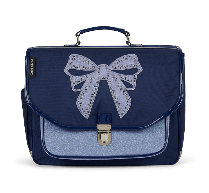 Caramel & Cie - Cartable moyen - Noeud Pailletté Marine