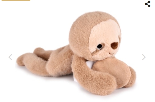 Podcoll - Peluche magnétique - Paresseux beige - 30 cm