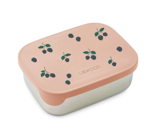 Liewood - Boîte à déjeuner Arthur en acier et silicone - Berry/Pale Tuscany