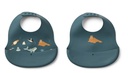 LIEWOOD - Lot de 2 bavoirs Ember - Arctic Sea/ Ocean View