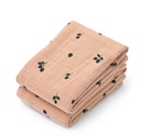 Liewood - Lot de 2 langes Lewis Muslin - Mini Berry/Pale Tuscany