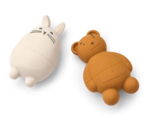 LIEWOOD - Lot de 2 jeux de bain en silicone - Duncan - Sandy/Mustard Mix