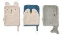 LIEWOOD - Pack de 3 gants de toilette Sylvester - Arctic Sea/ Ocean View