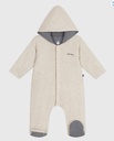 Petit Bateau - Combinaison ouatinée bébé à capuche et pieds, unie
