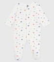 Petit Bateau - Pyjama bébé en velours imprimé cœurs