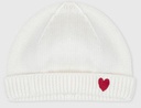 Petit bateau - Bonnet naissance/3M - tricoté en coton avec coeur