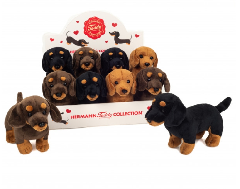 Hermann Teddy - Chien Teckel en 3 Coloris - 21 cm