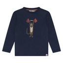 STAINS & STORIES - T-Shirt bleu marine à longues manches + motifs - Garçon