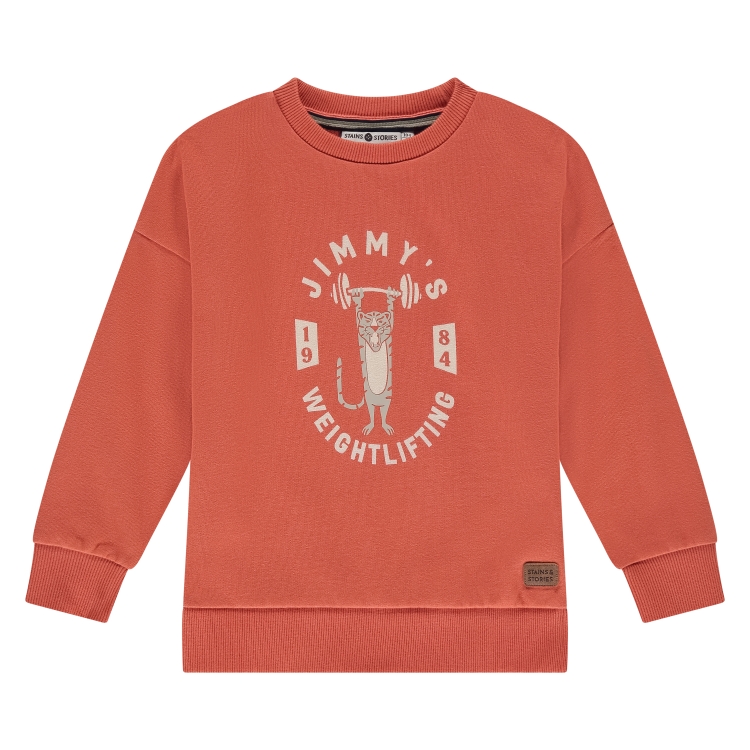 STAINS & STORIES - Pull orange à motifs - Garçon