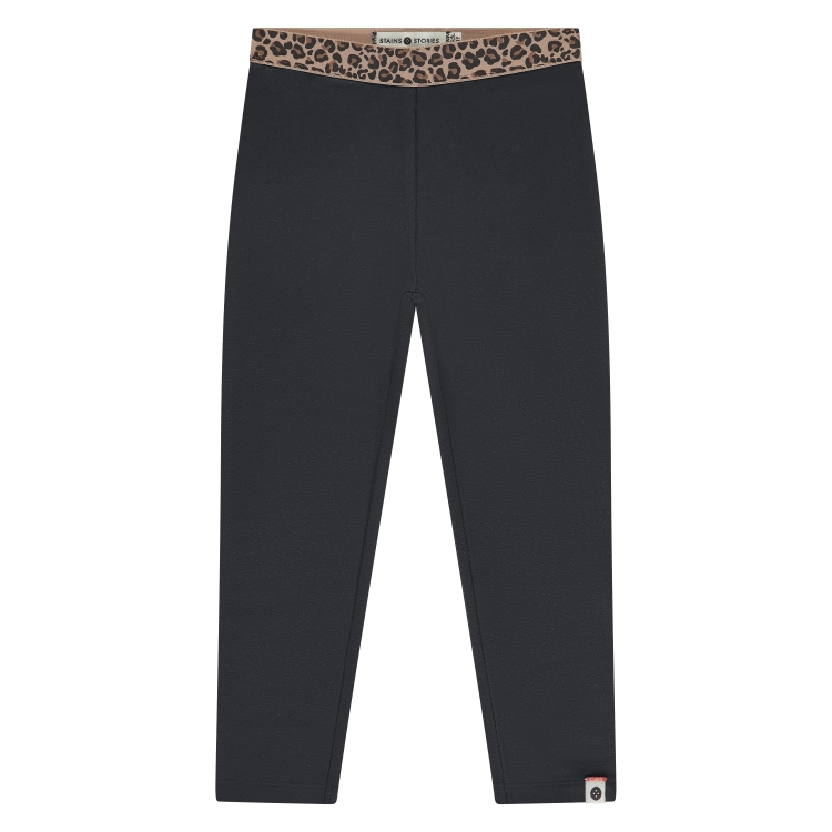 STAINS &amp; STORIES - Legging Noir/Léopard - Fille